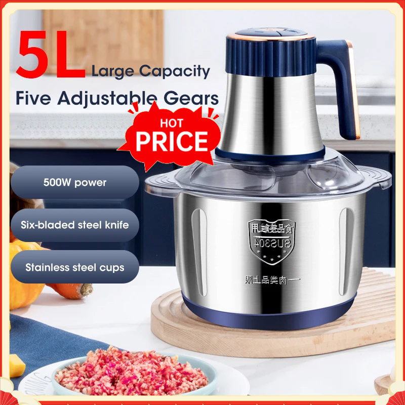 Baby Food Processor - 5L Electric Meat Grinders 304 Stainless