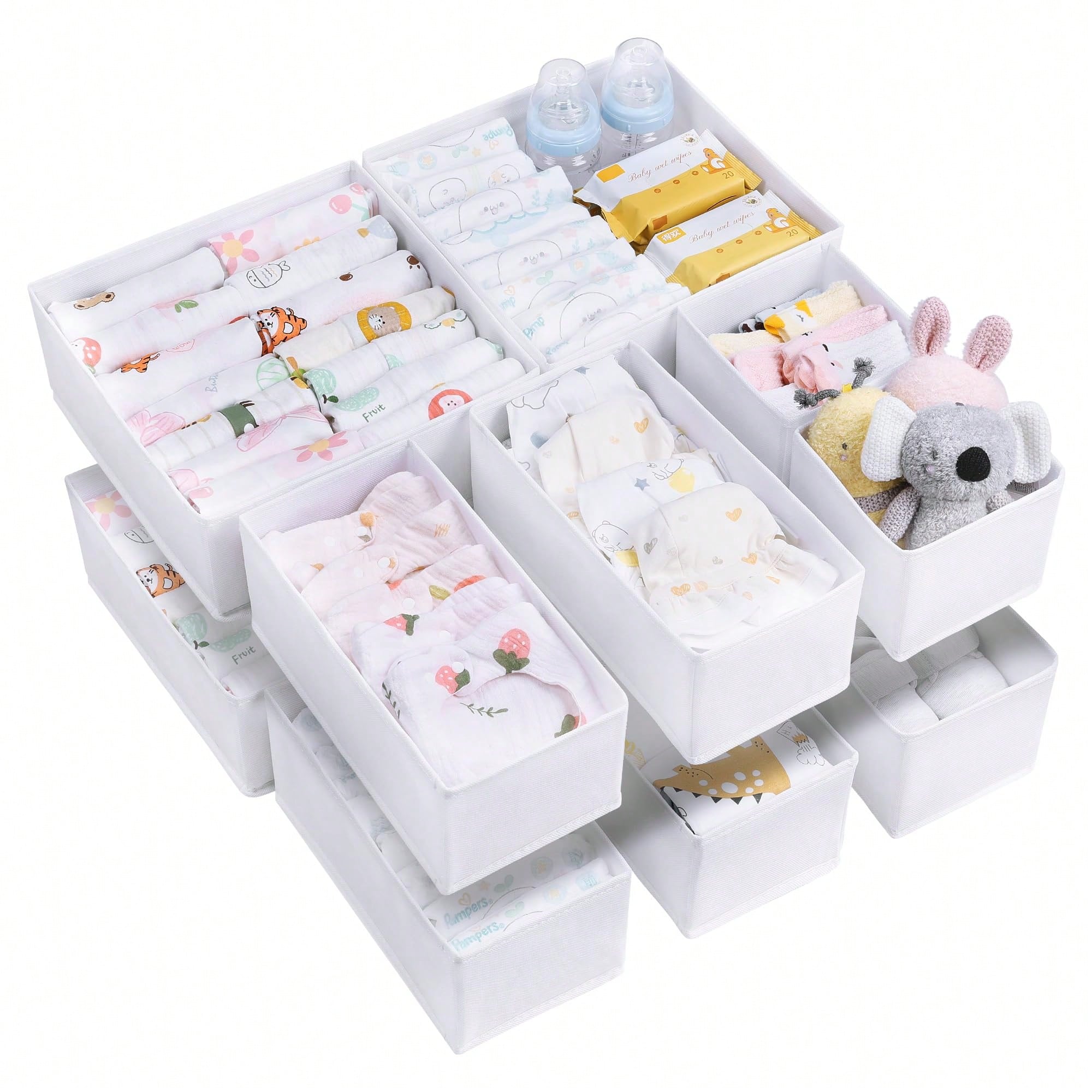 Baby Nursery Dresser Changing Table - 12 Pack Baby Clothes Dresser Drawer