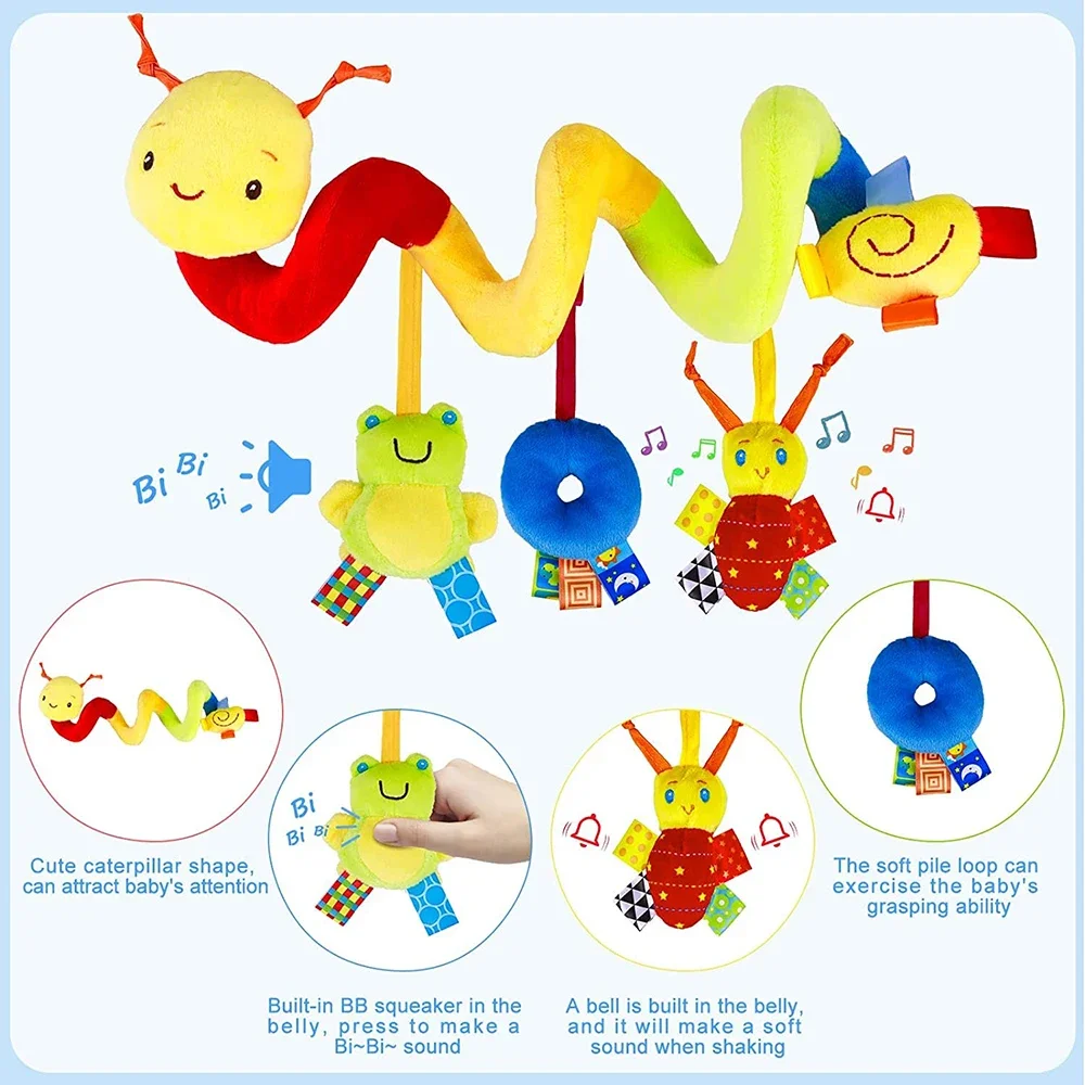 Baby Nursery Mobile - Spiral Stroller Toys Newborn Plush Hanging