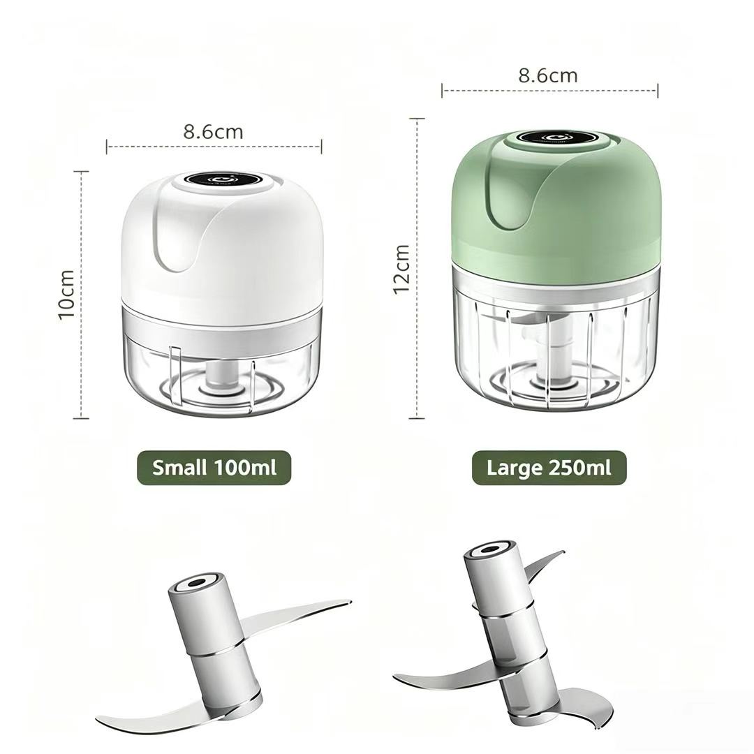 Baby Food Processor - 23W USB Rechargeable Electric Garlic Chopper