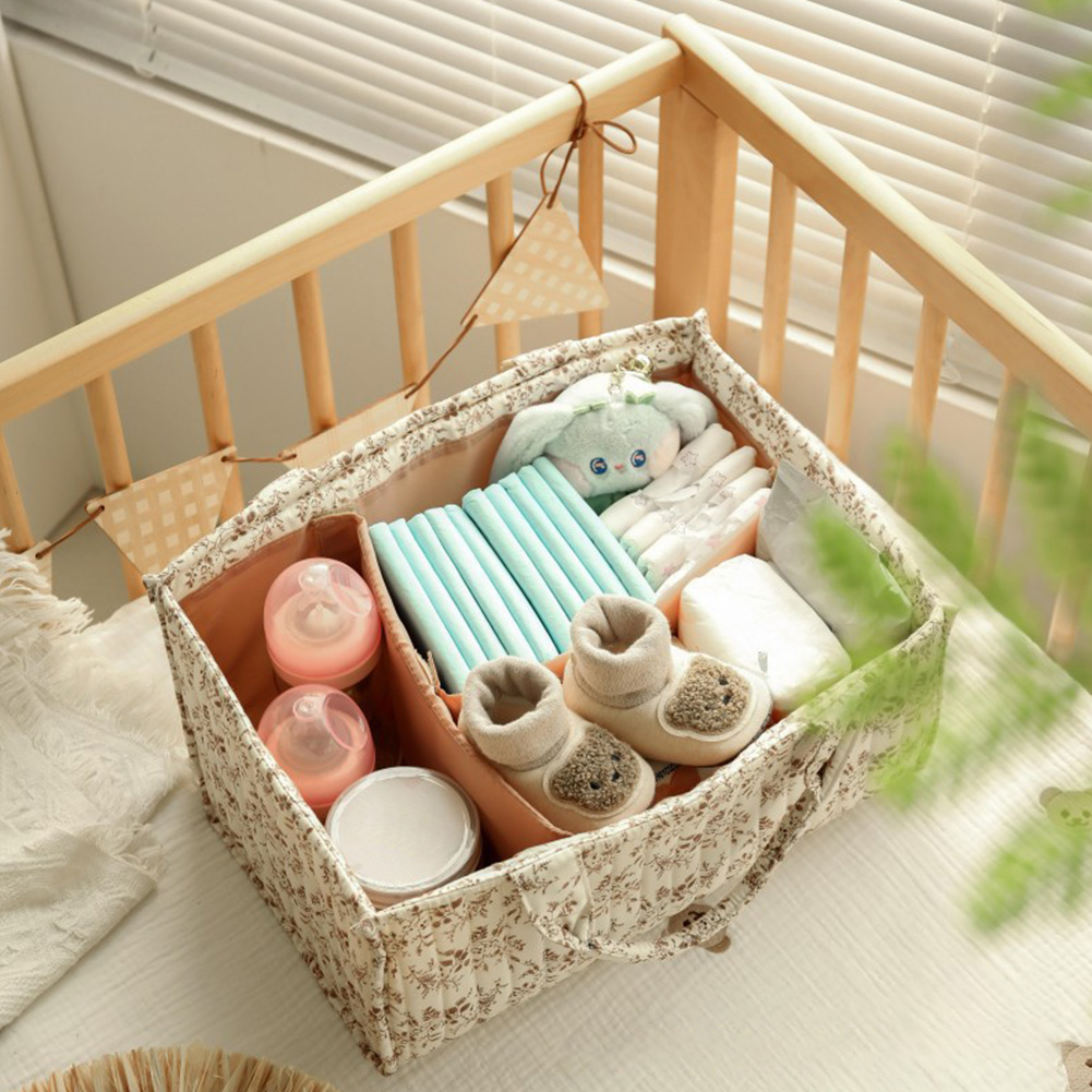Baby Nursery Must Haves - Floral Diaper Caddy Organizer with Removable