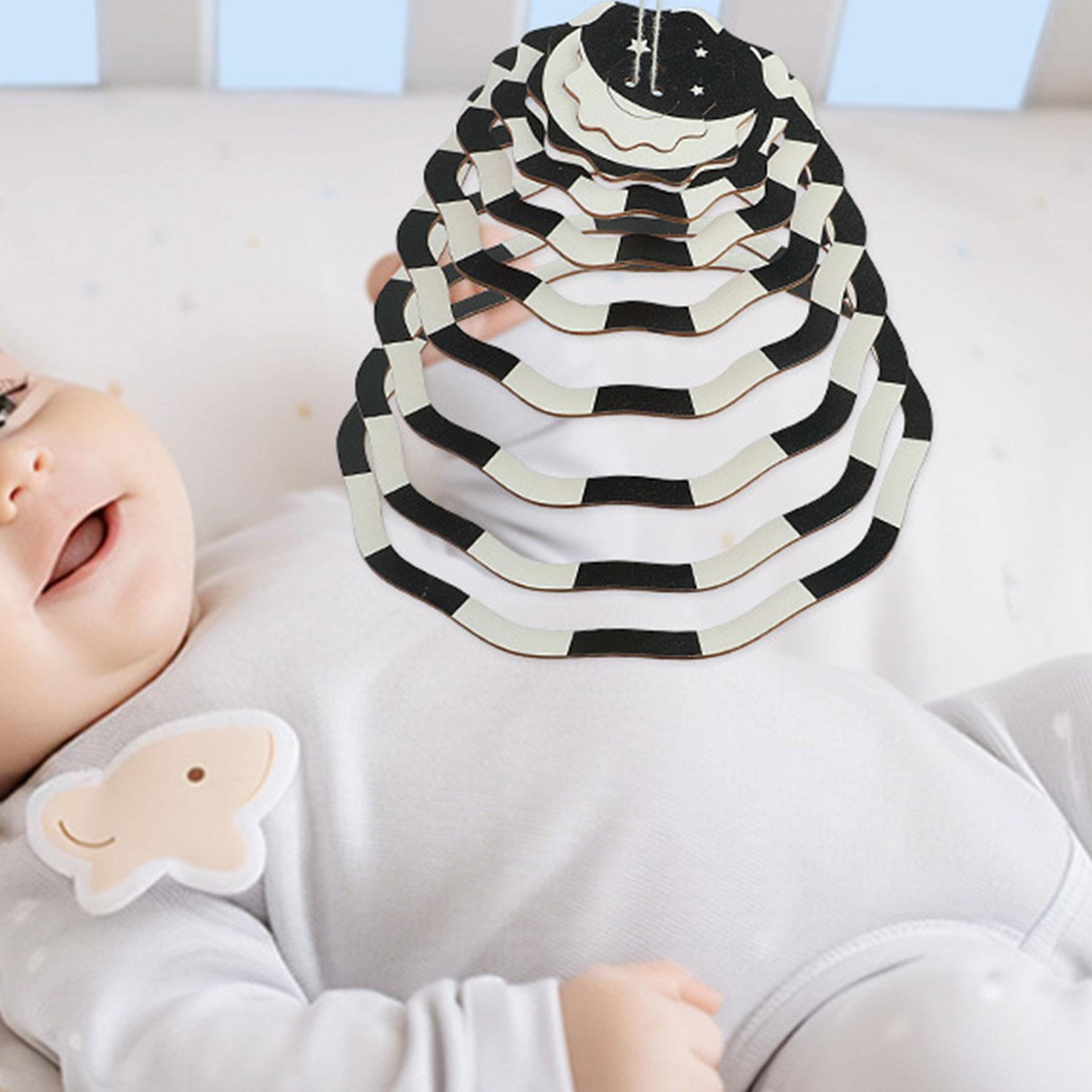 Baby Nursery Mobile - Crib Mobile Sensory Toy ,Black and