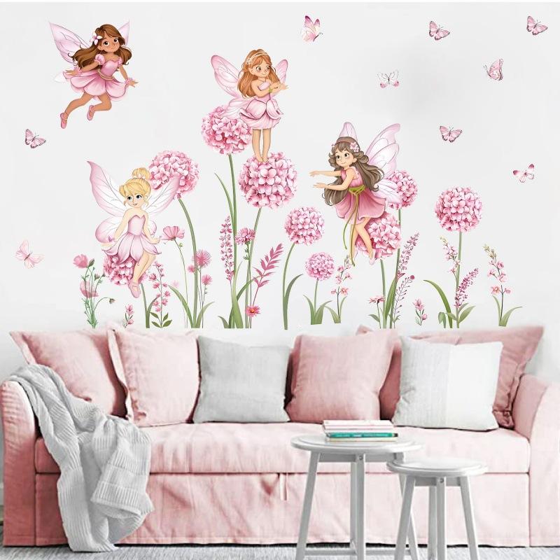 Baby Nursery Pink - Z. Cartoon Pink Flower Fairy Dandelion
