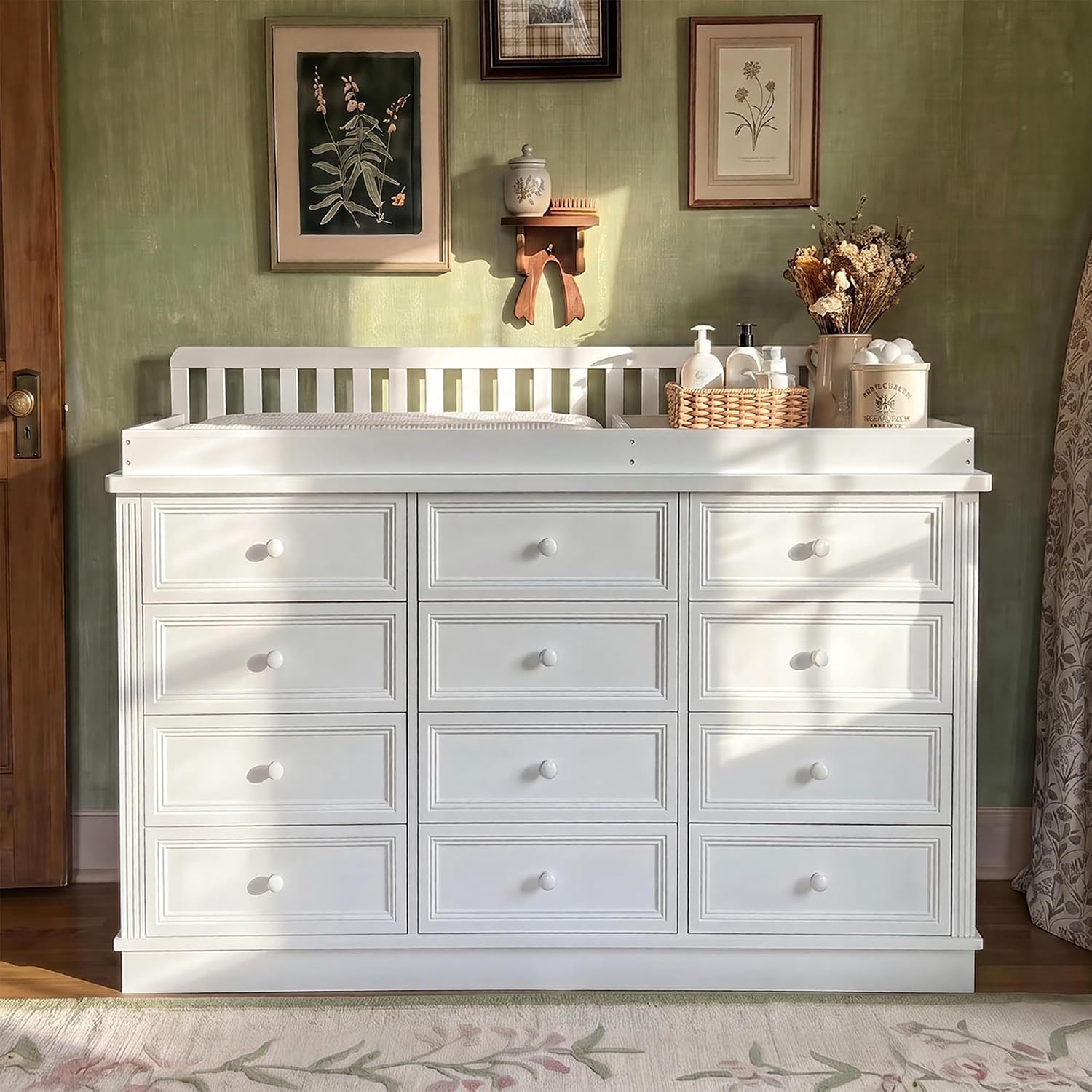 Baby Nursery Dresser Changing Table - Baby Changing Table Dresser, 100% Solid