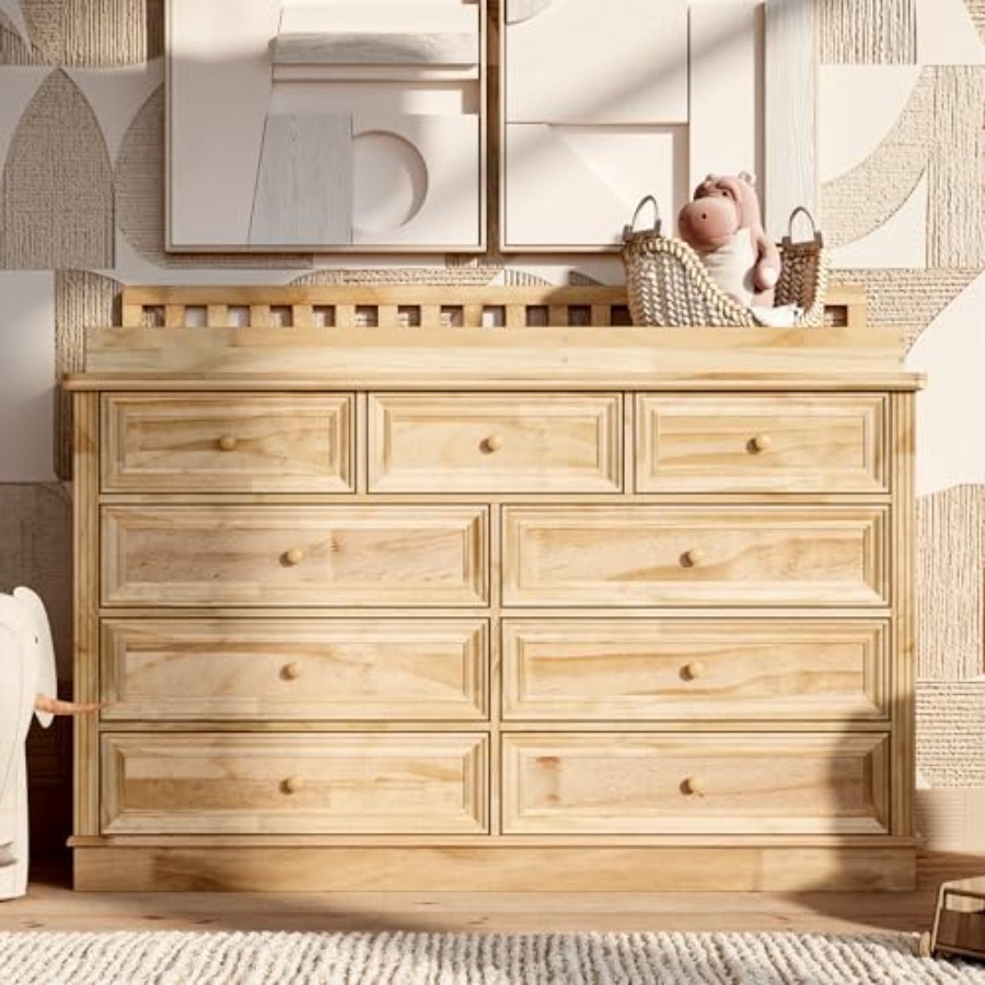 Baby Nursery Dresser Changing Table - Baby Changing Table Dresser, 100% Solid