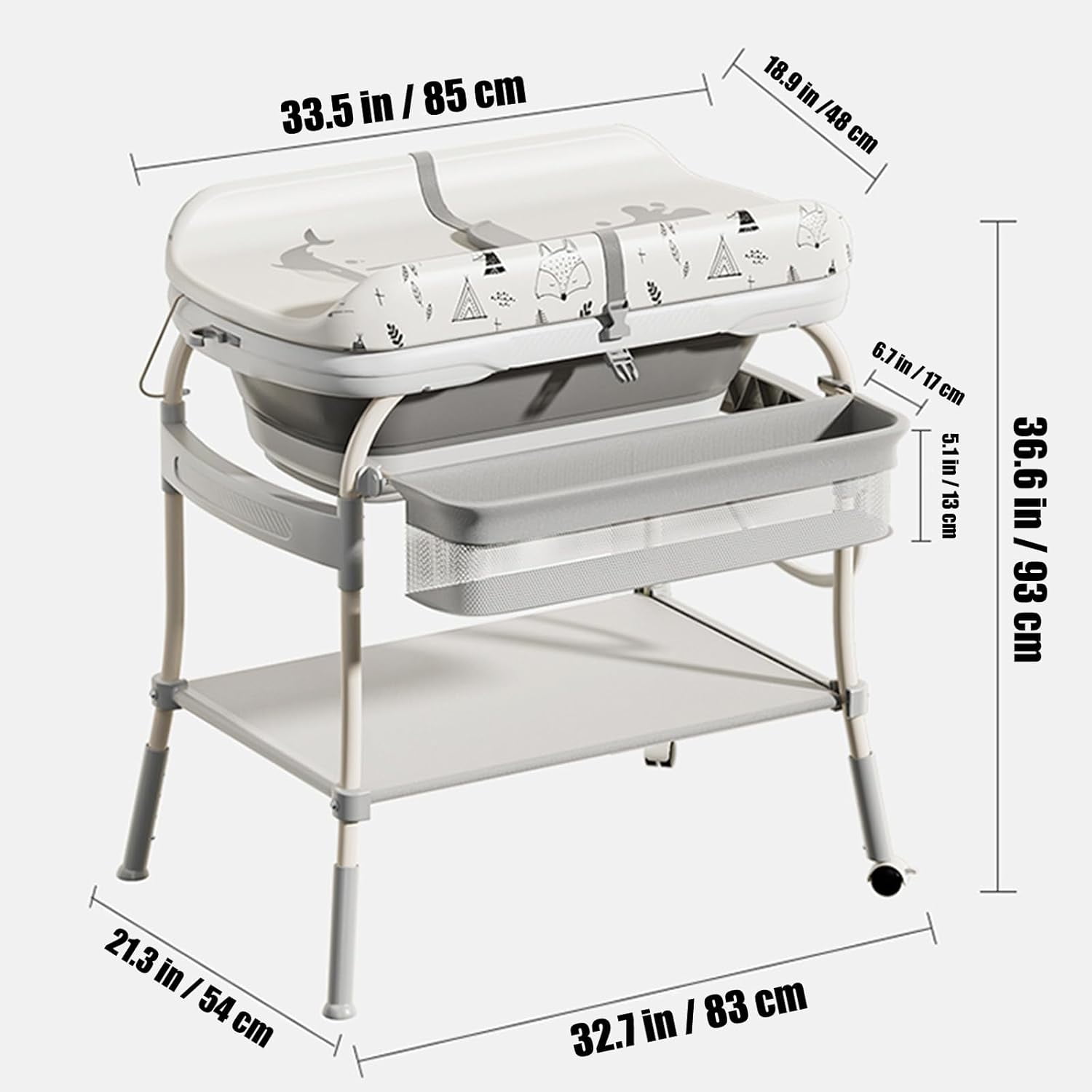 2 in 1 Baby Changing Table wit - Baby Nursery Dresser Changing Table recension och pris