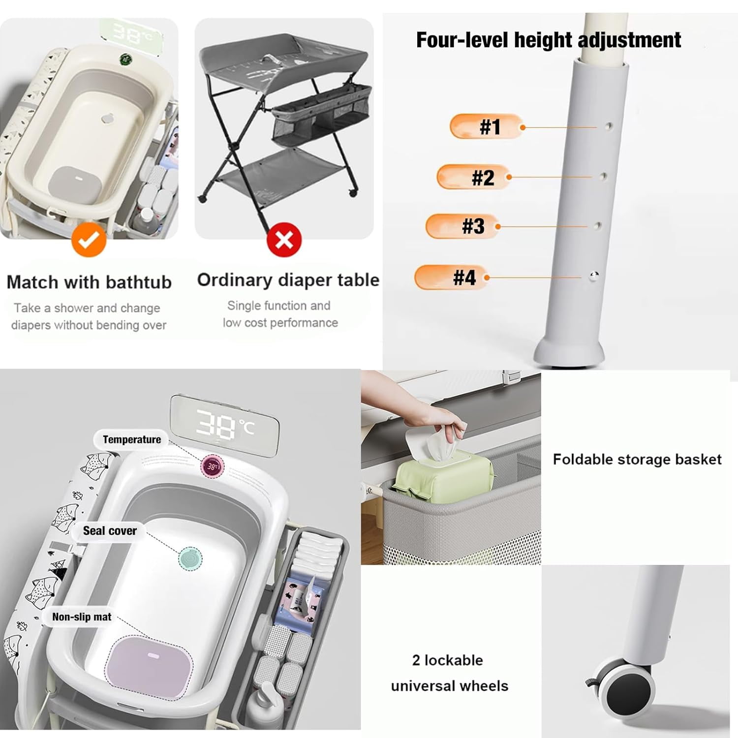 2 in 1 Baby Changing Table wit - Baby Nursery Dresser Changing Table recension och pris