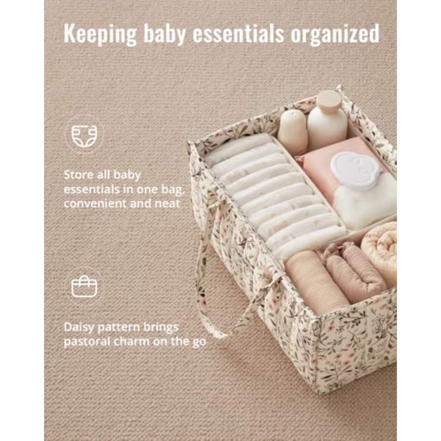 Floral Diaper Caddy Organizer, - Baby Nursery Must Haves recension och pris