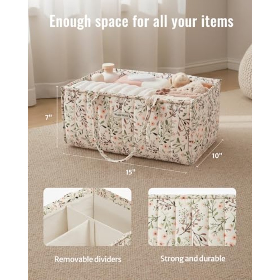 Floral Diaper Caddy Organizer, - Baby Nursery Must Haves recension och pris