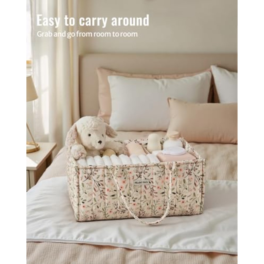 Floral Diaper Caddy Organizer, - Baby Nursery Must Haves recension och pris