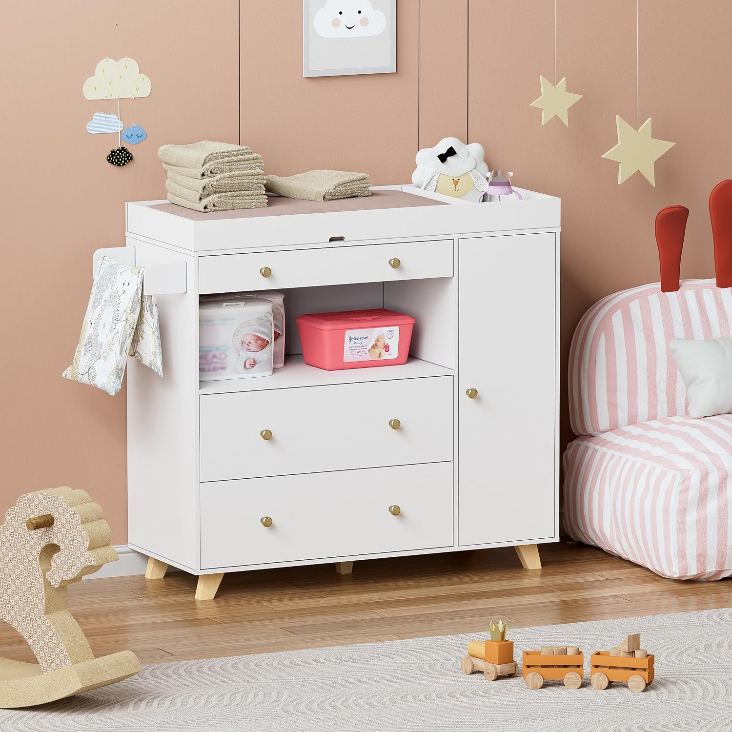 Baby Changing Table, Modern Di - Baby Nursery Drawers recension och pris
