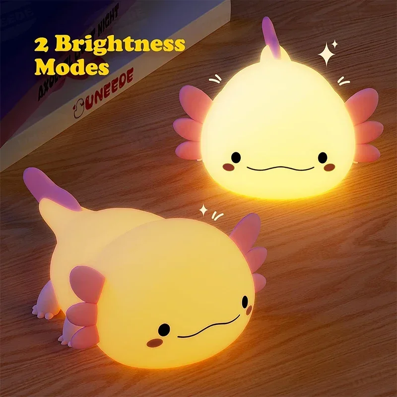 Cute Axolotl Night Light Silic - Baby Nursery Pink recension och pris