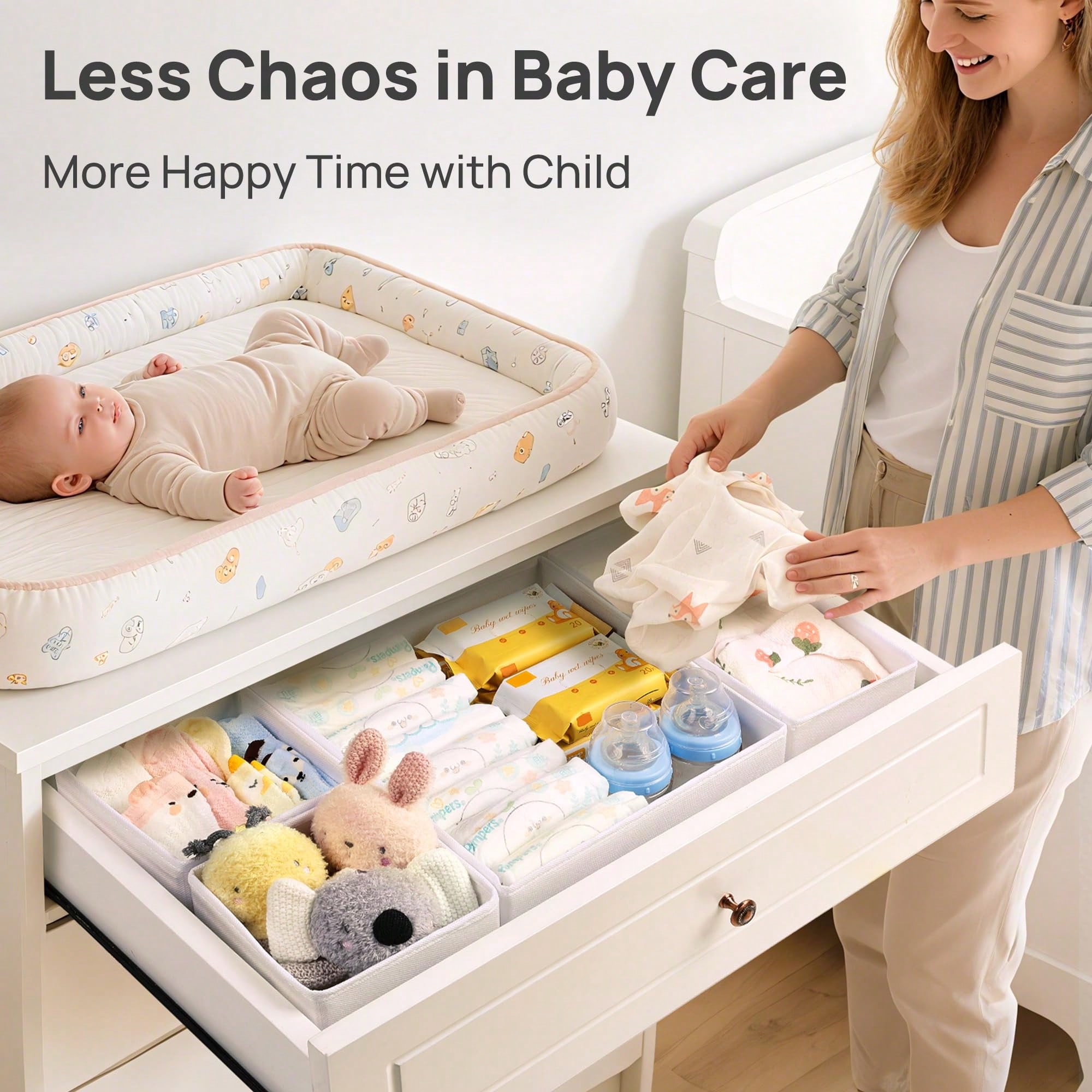 12 Pack Baby Clothes Dresser D - Baby Nursery Dresser Changing Table recension och pris