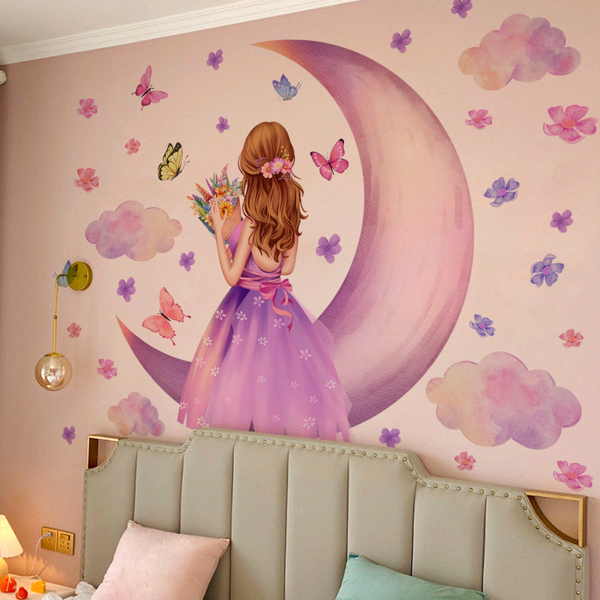 Large Girl Vinyl Tile Child Wa - Baby Nursery Ideas Girl recension och pris