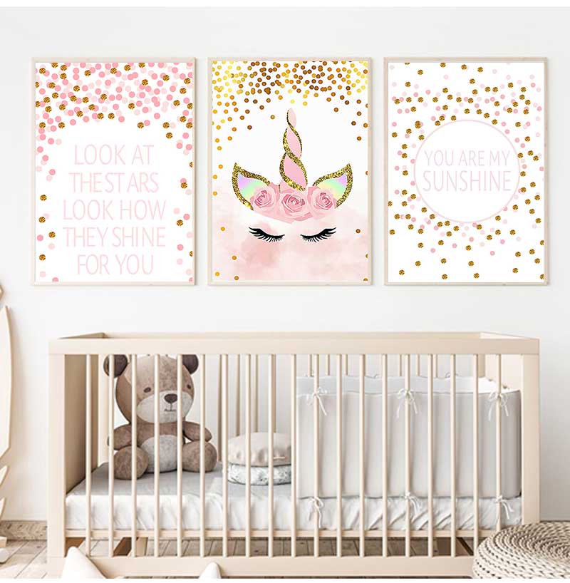 Decorative Picture Baby Girl B - Baby Nursery Pink recension och pris