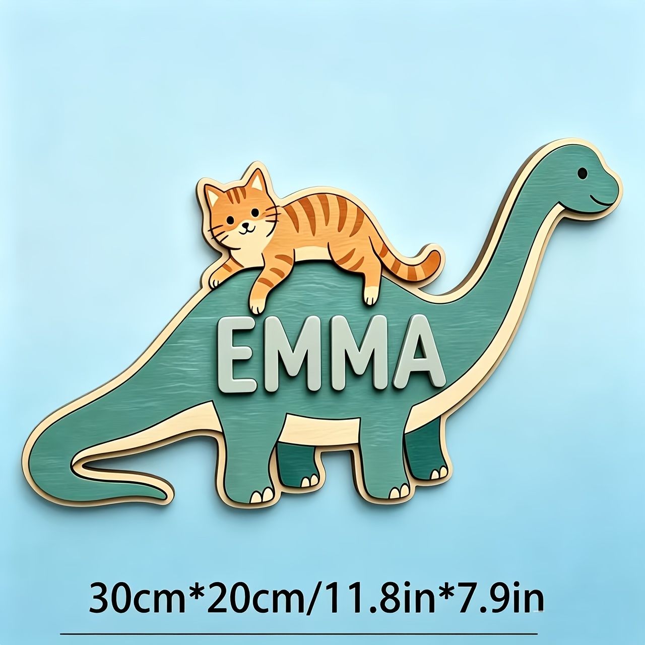 Personalized Cat Riding Dinosa - Baby Nursery Toy recension och pris