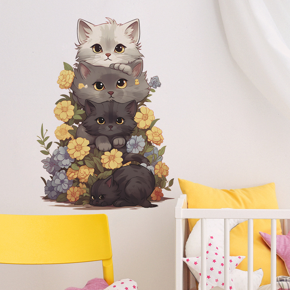 Cute Cat Vinyl Child Wall Stic - Baby Nursery Ideas Girl recension och pris