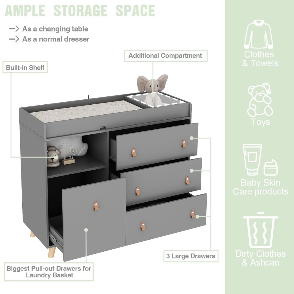 Baby Dresser Changing Table, T - Baby Nursery Dresser Changing Table recension och pris