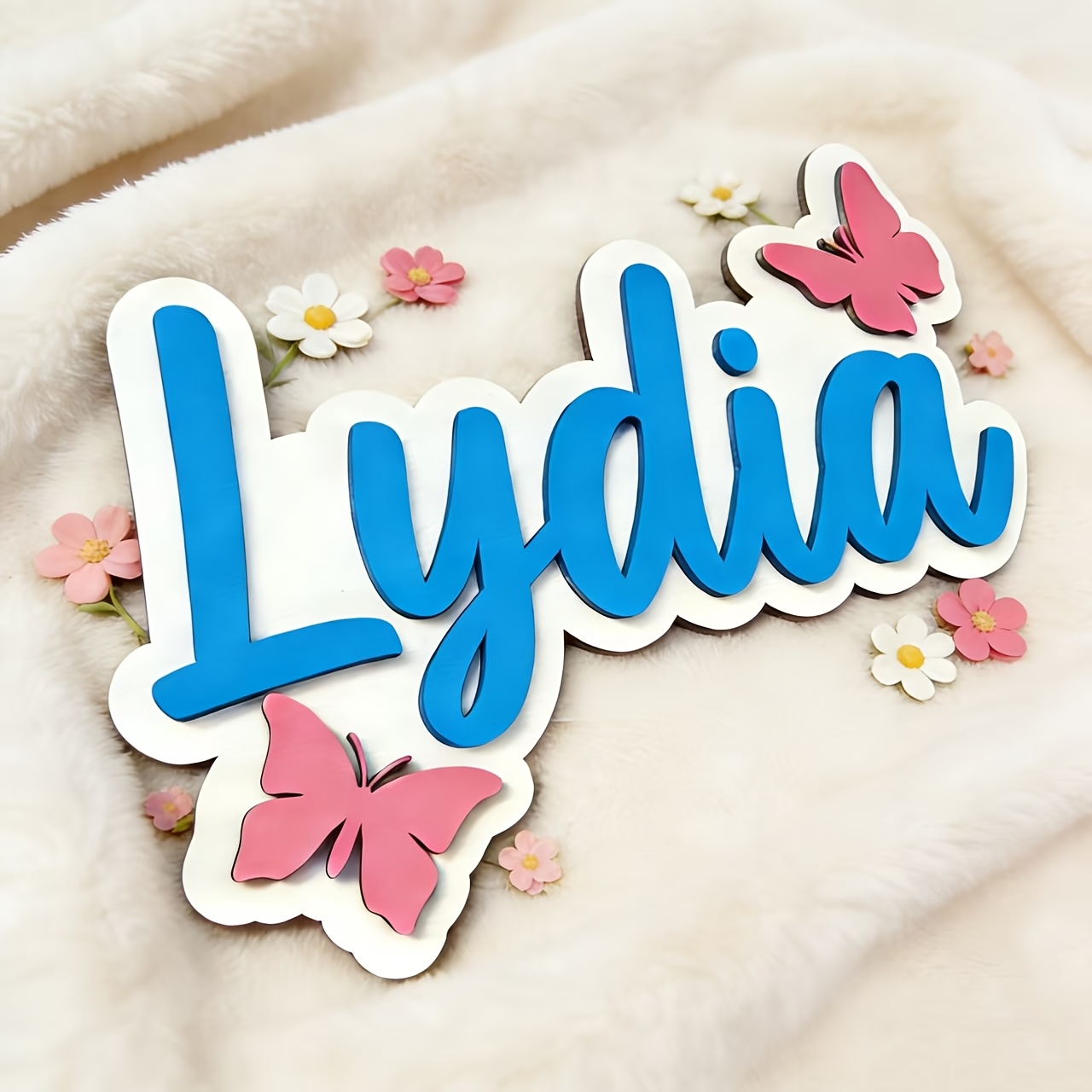 Personalized Blue & Pink Butte - Baby Nursery Toy recension och pris