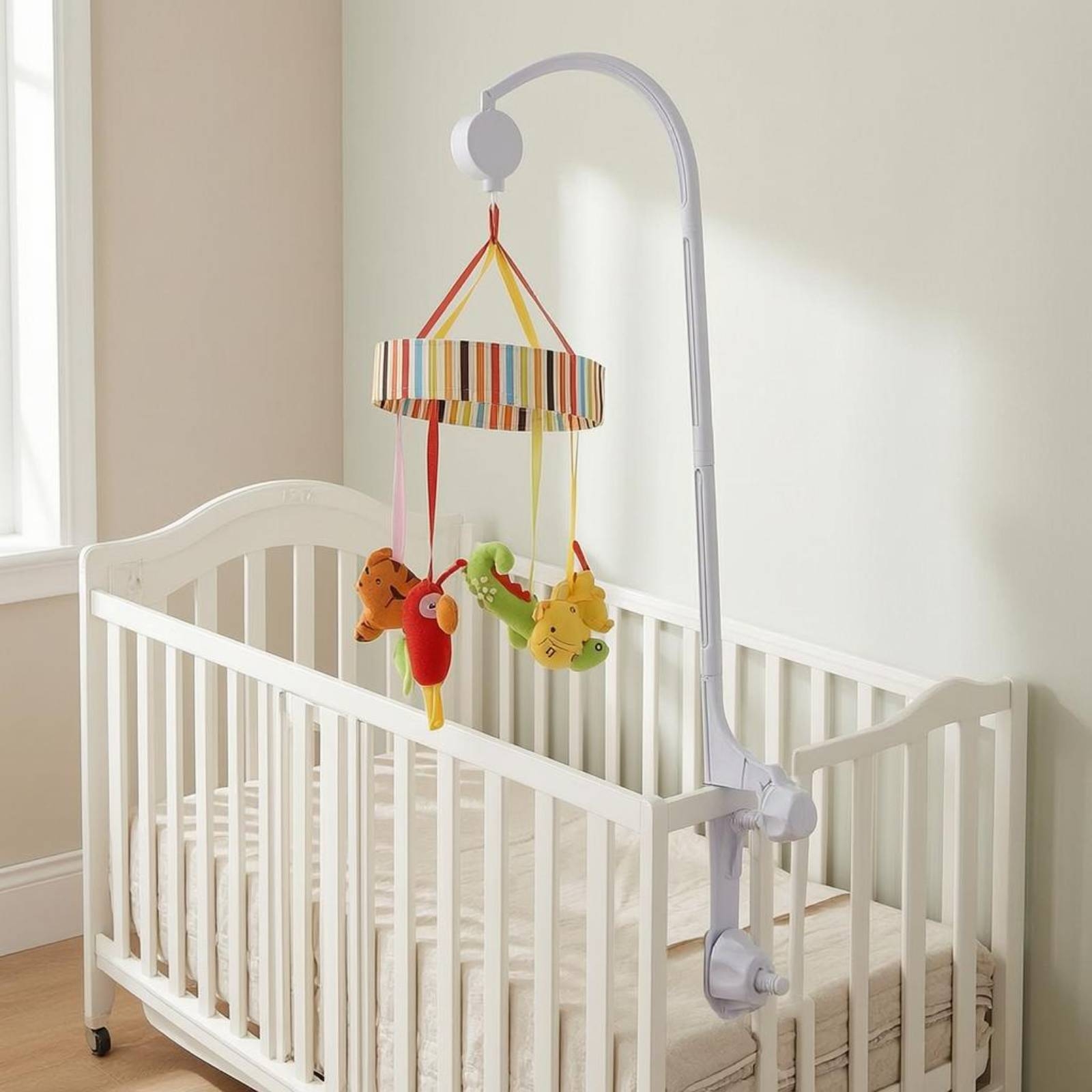 Baby Crib Mobile Stand White C - Baby Nursery Mobile recension och pris