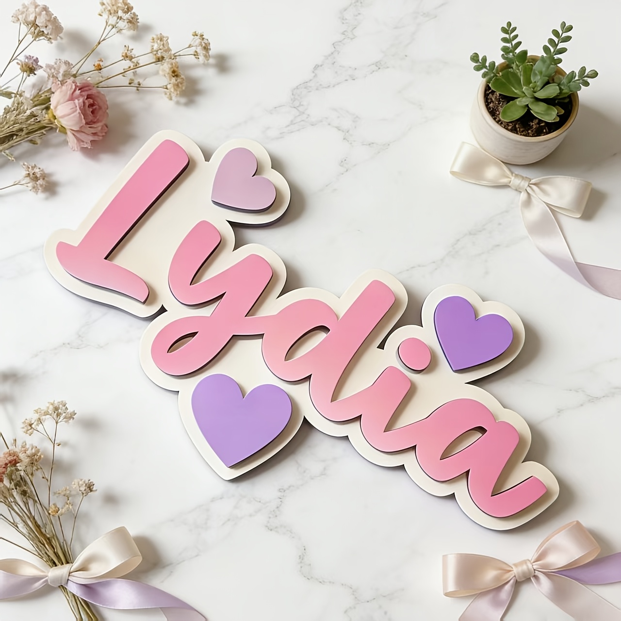 Personalized Gradient Heart Na - Baby Nursery Toy recension och pris