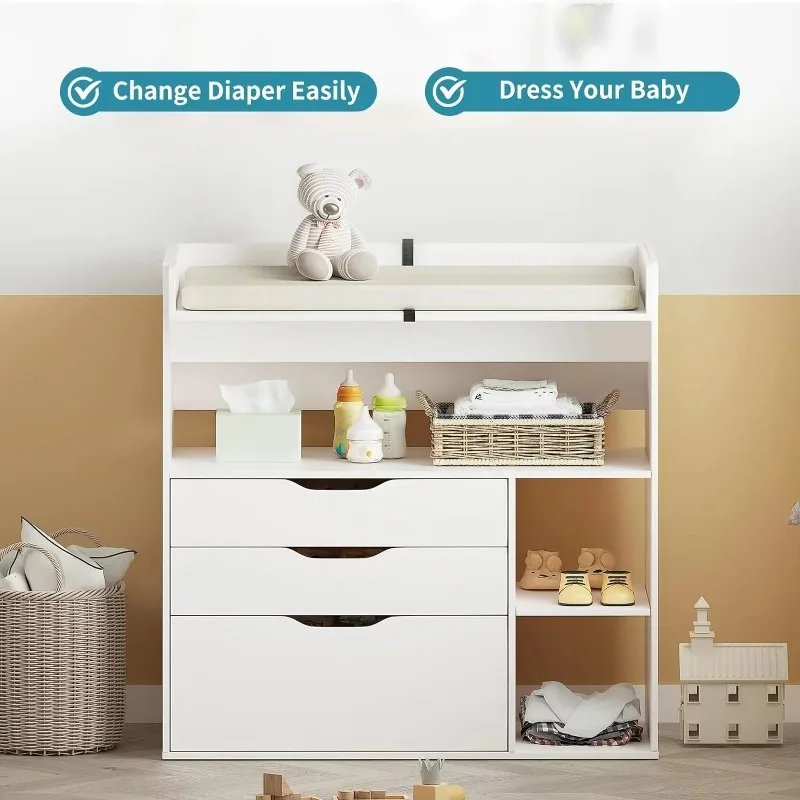 Contemporary minimalist MDF wh - Baby Nursery Drawers recension och pris