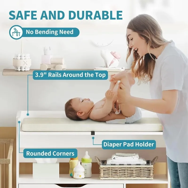 Contemporary minimalist MDF wh - Baby Nursery Drawers recension och pris