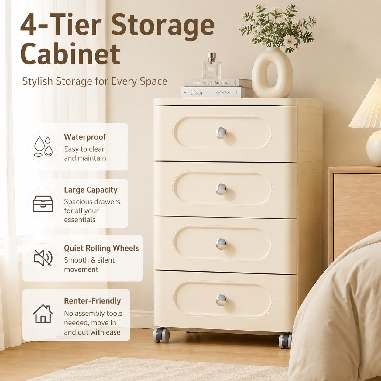 4-Drawer Rectangle Rolling Sto - Baby Nursery Drawers recension och pris