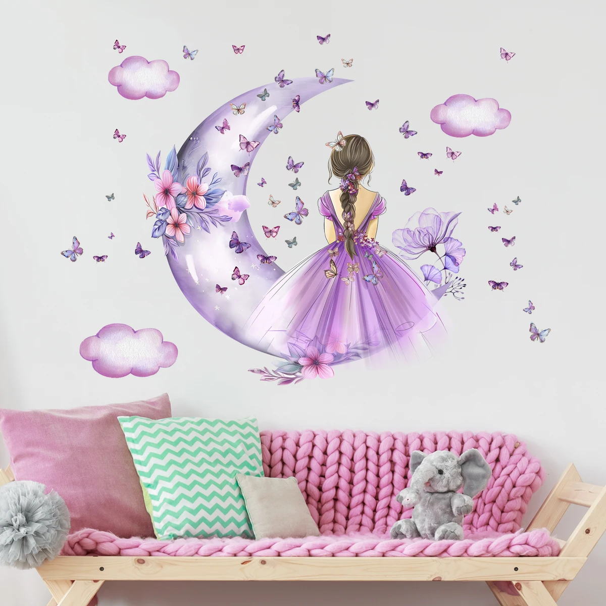 Girl Moon Butterflies Wall Sti - Baby Nursery Ideas Girl recension och pris