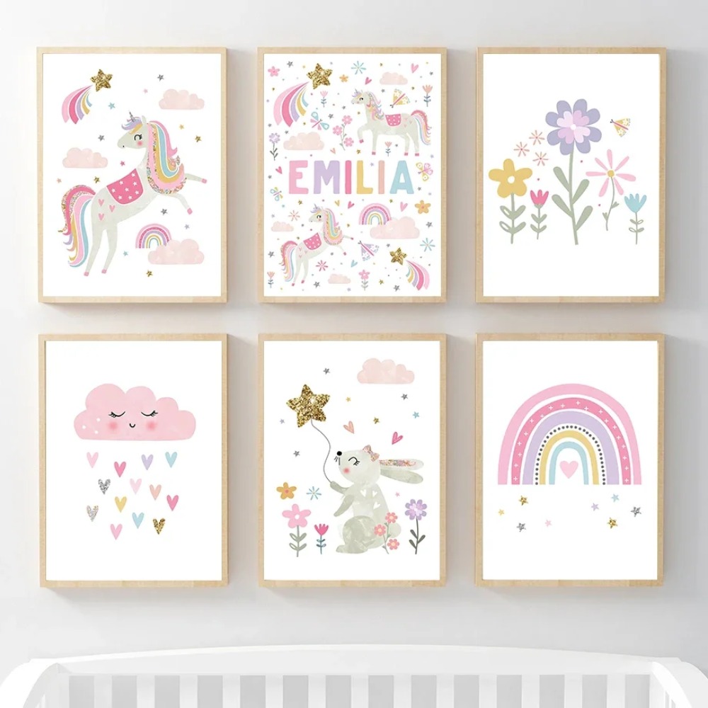 Pink Unicorn Rabbit Rainbow Cl - Baby Nursery Pink recension och pris