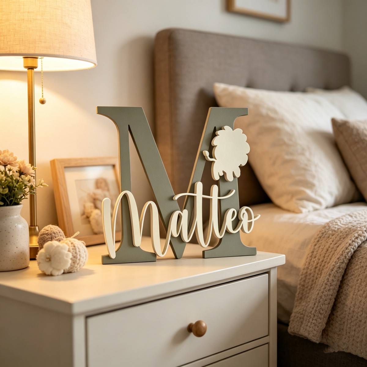 1Pc Custom Lion Name & Initial - Baby Nursery Toy recension och pris