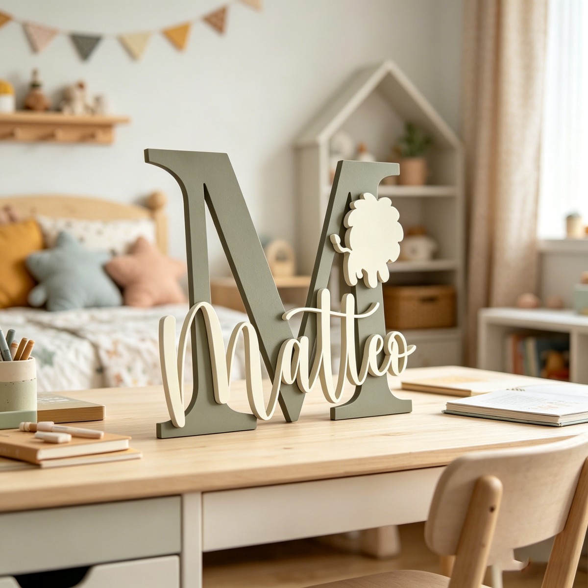 1Pc Custom Lion Name & Initial - Baby Nursery Toy recension och pris