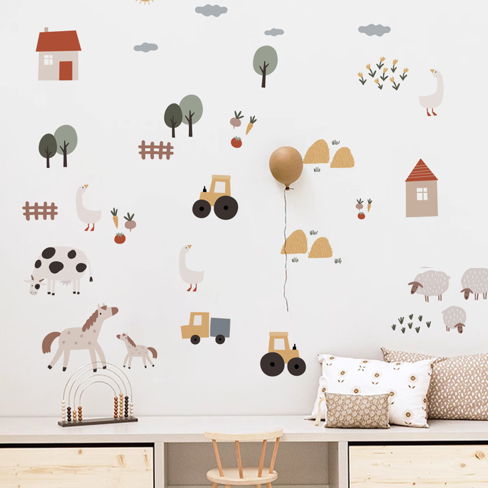 Boho Cartoon Cute Cows Farm An - Baby Nursery Items recension och pris