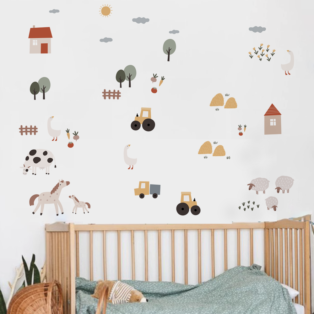 Boho Cartoon Cute Cows Farm An - Baby Nursery Items recension och pris