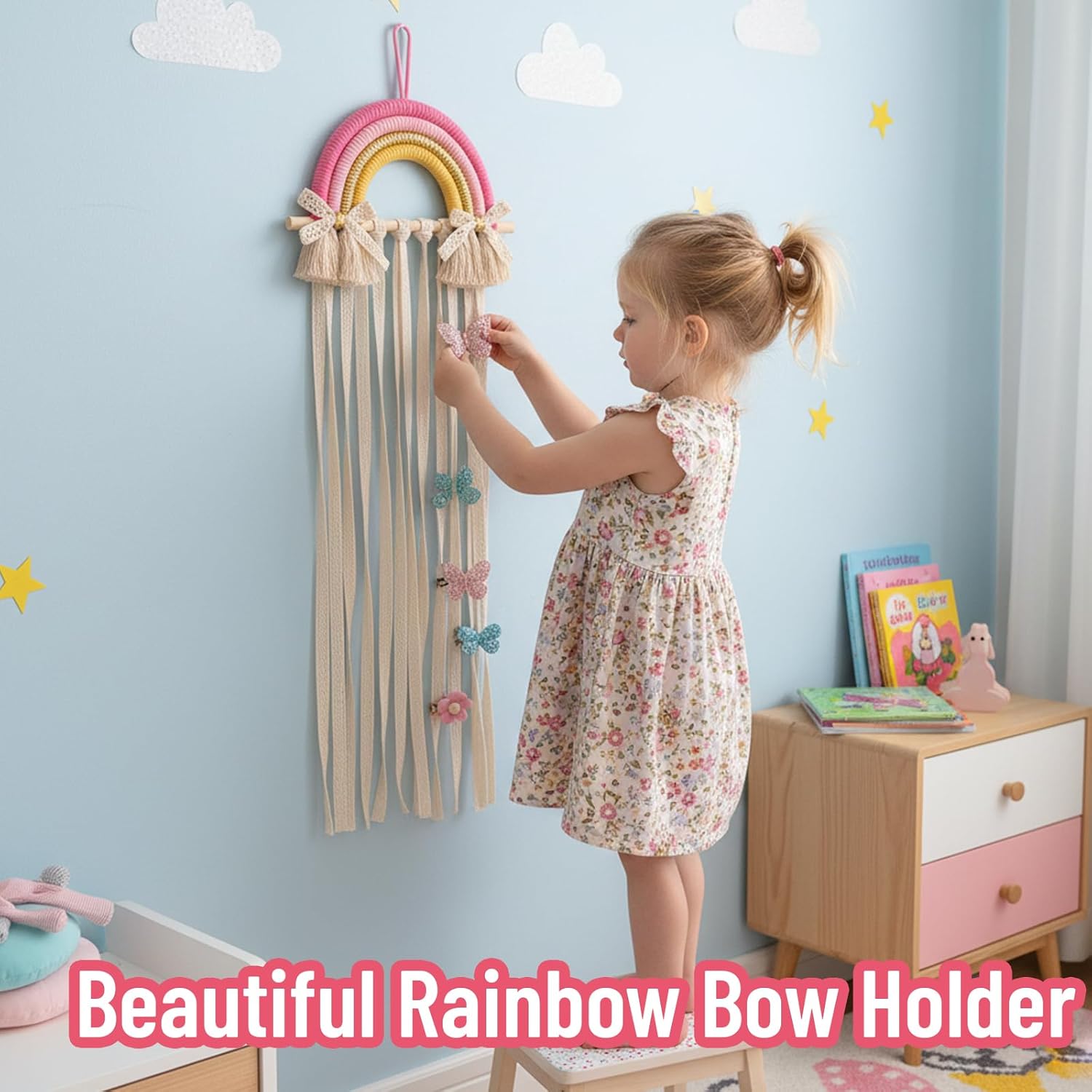 Rainbow Macrame Hair Bows Hold - Baby Nursery Ideas Girl recension och pris