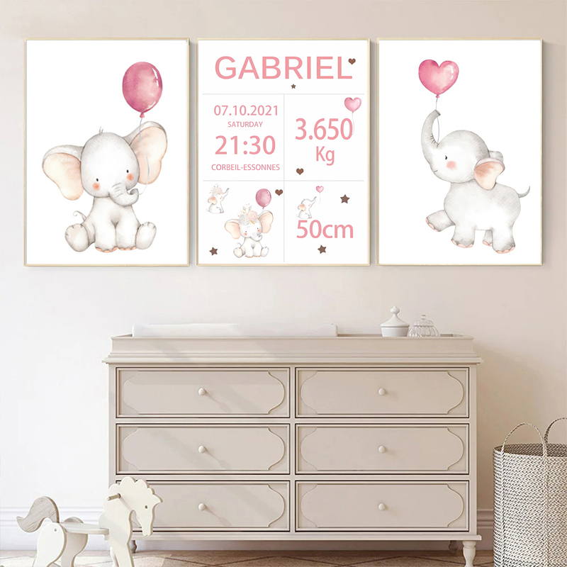 Pink Baby Customized Name Date - Baby Nursery Pink recension och pris