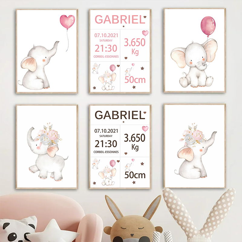 Pink Baby Customized Name Date - Baby Nursery Pink recension och pris