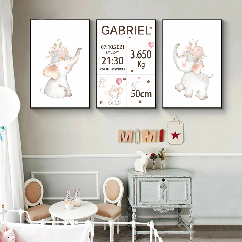 Pink Baby Customized Name Date - Baby Nursery Pink recension och pris