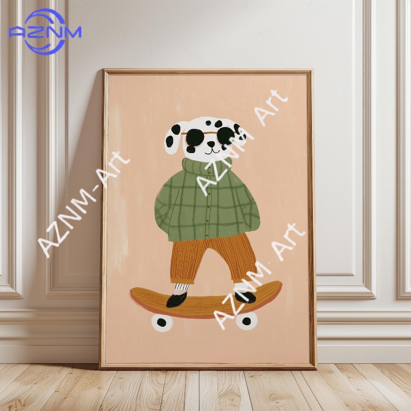 1PC Funny Animal Skateboarding - Baby Nursery Items recension och pris