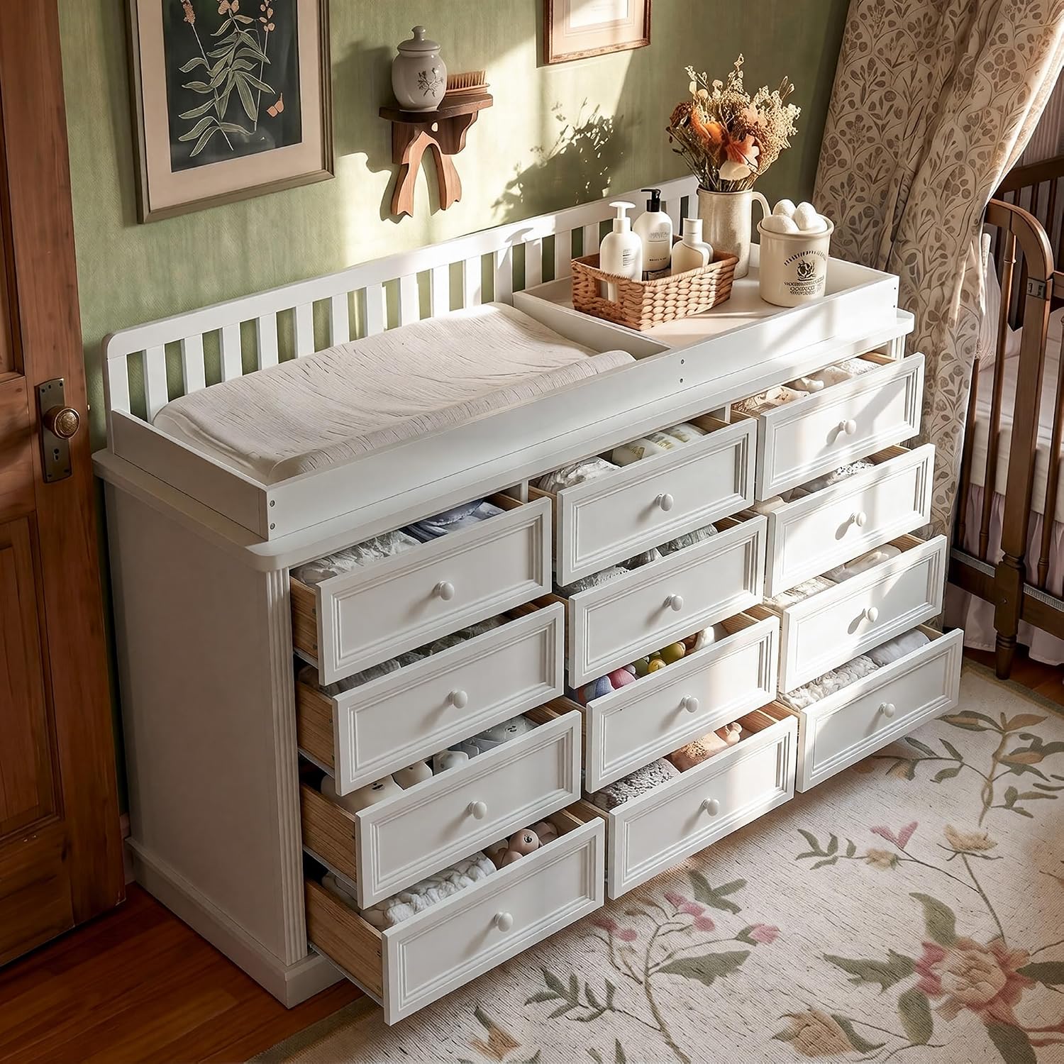 Baby Changing Table Dresser, 1 - Baby Nursery Dresser Changing Table recension och pris