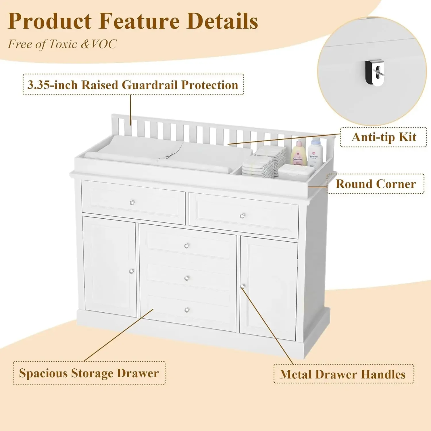 46 Baby Dresser with Changing  - Baby Nursery Dresser Changing Table recension och pris
