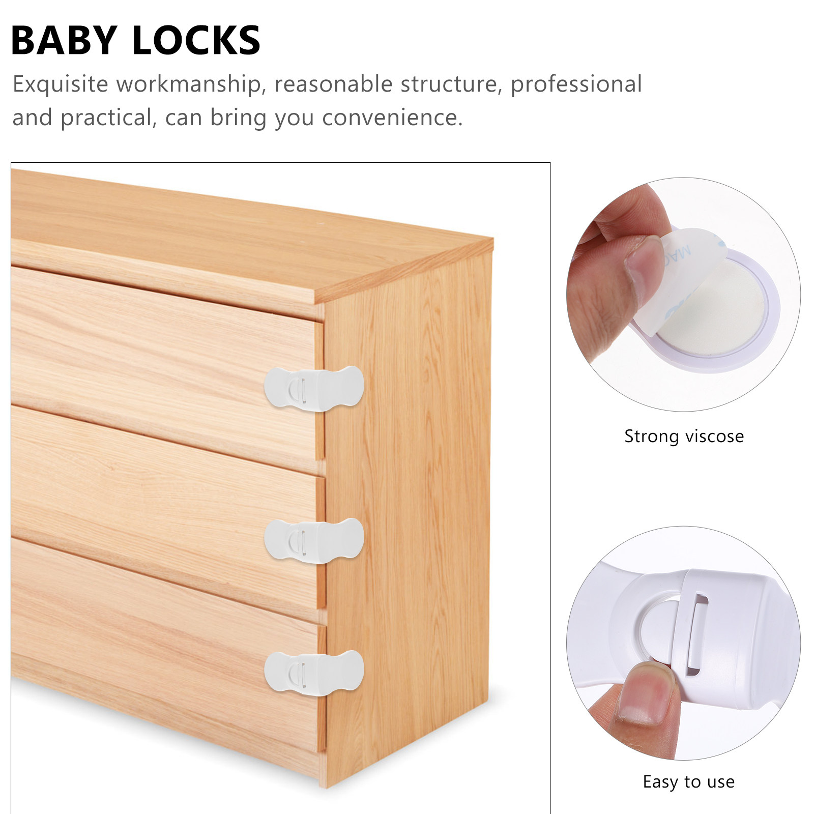 6Pcs Childproof Cabinet Locks  - Baby Nursery Drawers recension och pris